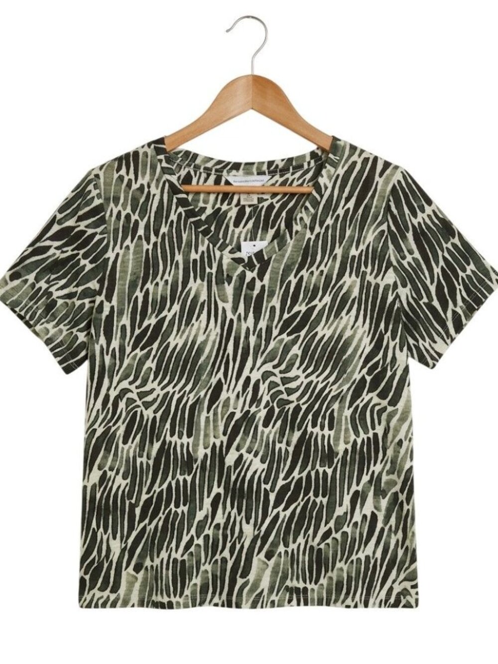 Christopher & Banks Abstract Animal Print Top LARGE